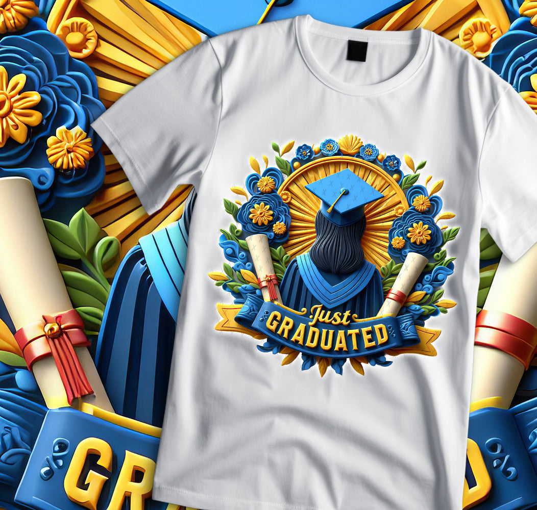 Just Graduated Sublimation/DTF T-shirt Images Bundle