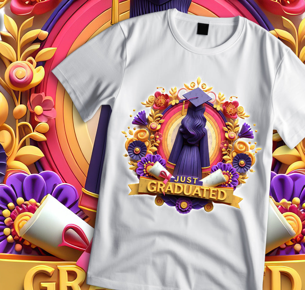 Just Graduated Sublimation/DTF T-shirt Images Bundle