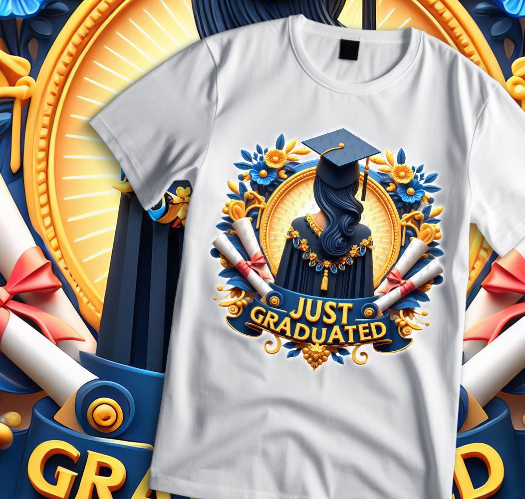 Just Graduated Sublimation/DTF T-shirt Images Bundle