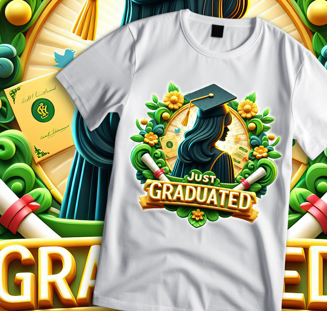 Just Graduated Sublimation/DTF T-shirt Images Bundle