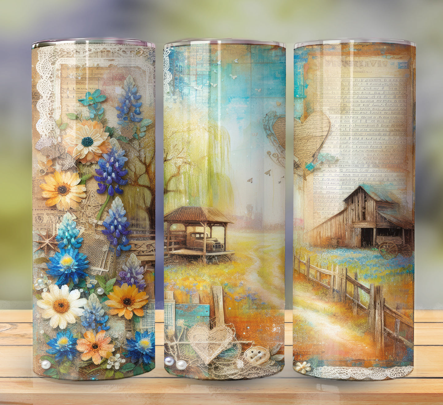 Rustic Letter 20oz Sublimation Tumbler Image Bundle