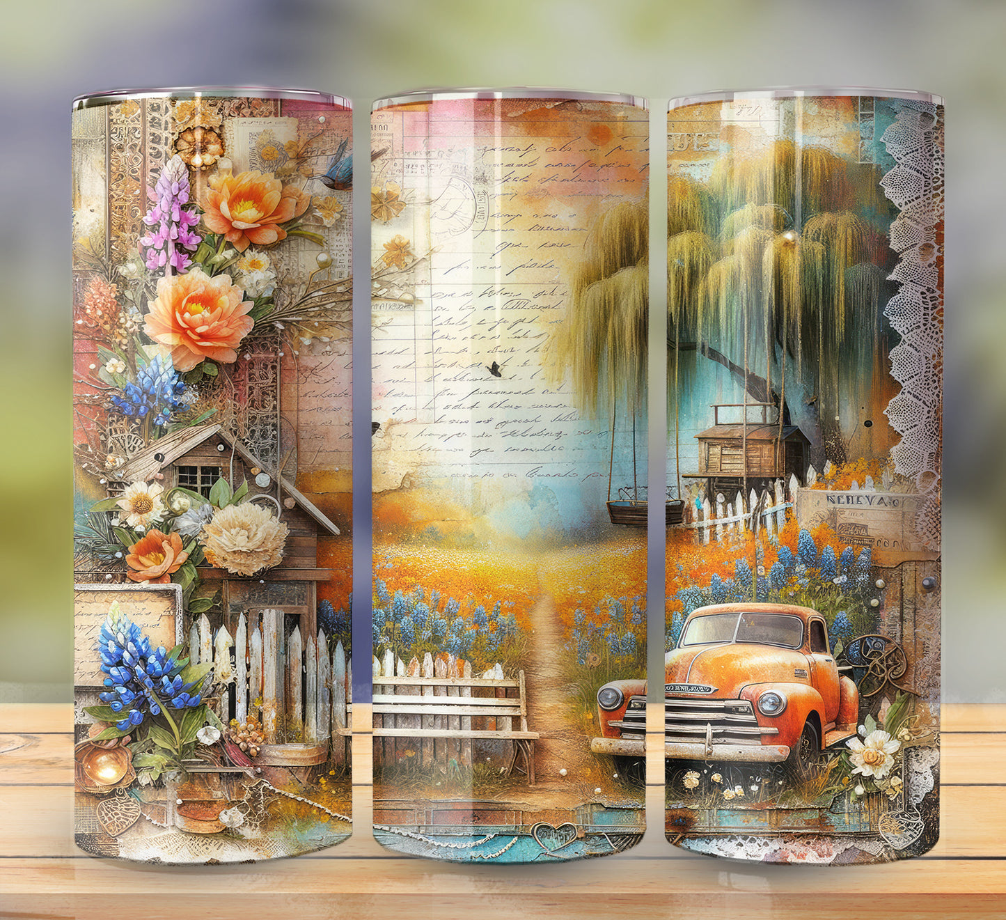 Rustic Letter 20oz Sublimation Tumbler Image Bundle