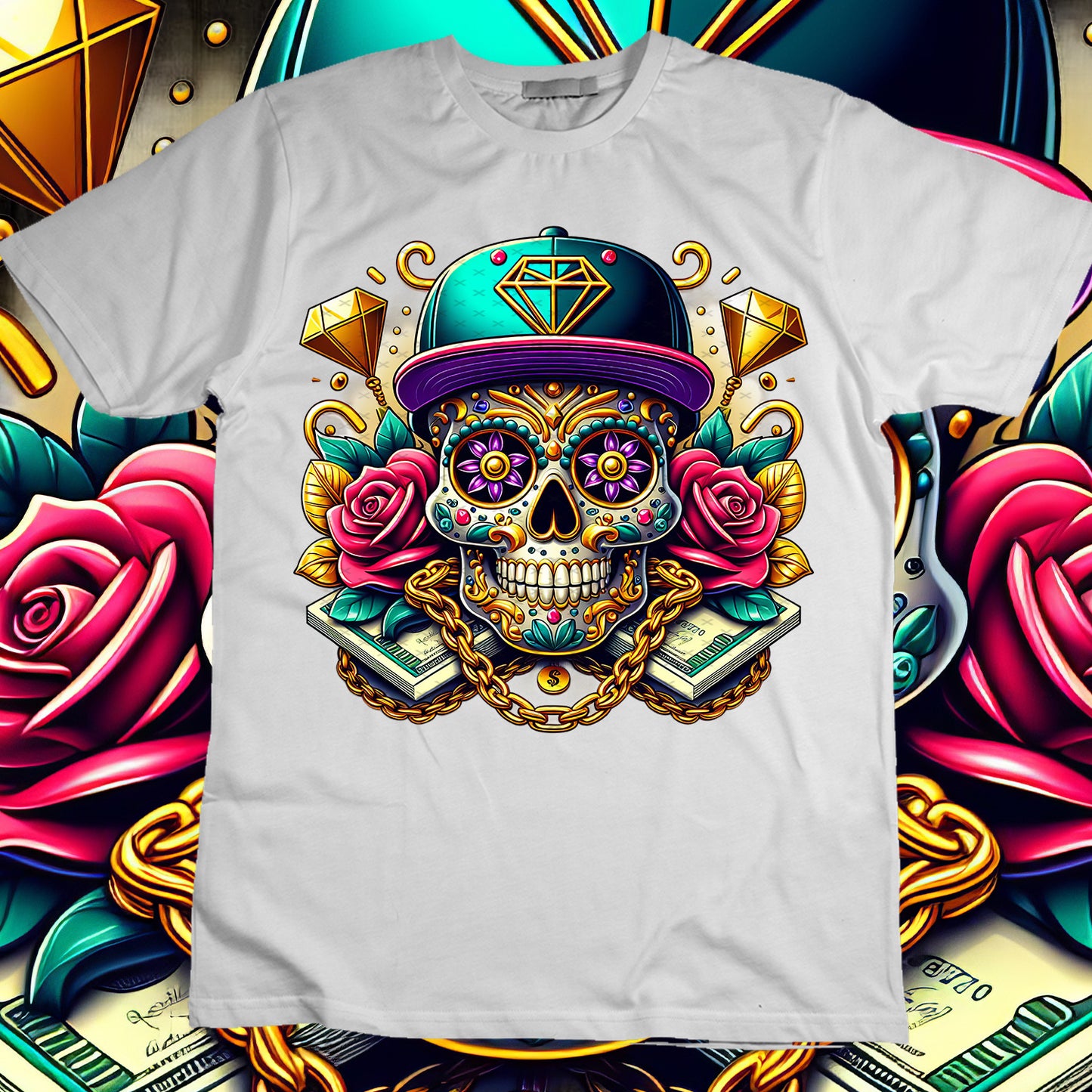 SugarSkull Sublimation T-Shirt Image Bundle