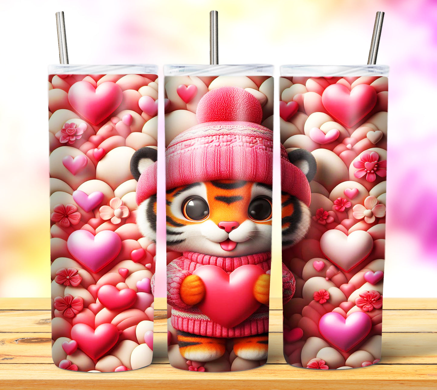 Cute Valentine Animals Sublimation 20oz Tumbler Images Bundle