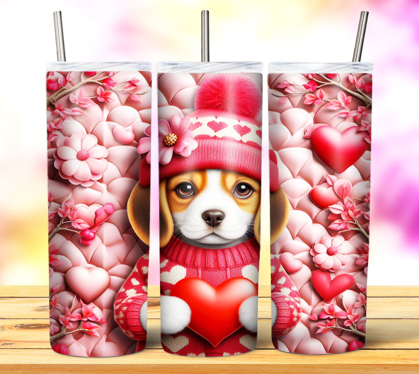 Cute Valentine Animals Sublimation 20oz Tumbler Images Bundle