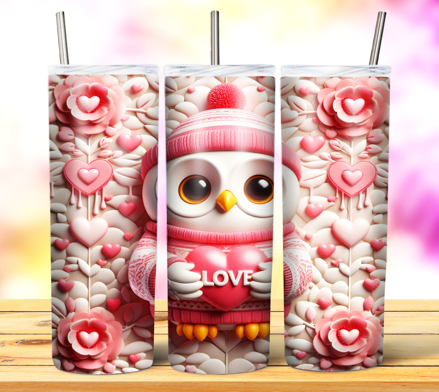 Cute Valentine Animals Sublimation 20oz Tumbler Images Bundle