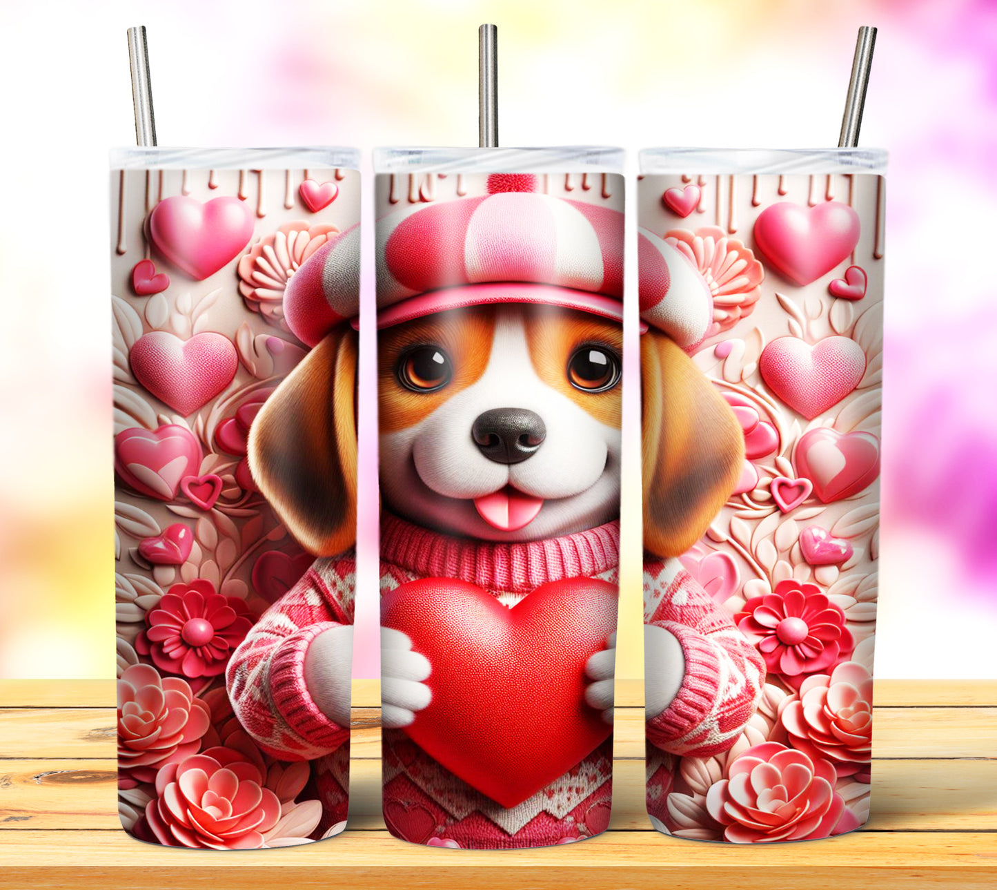 Cute Valentine Animals Sublimation 20oz Tumbler Images Bundle