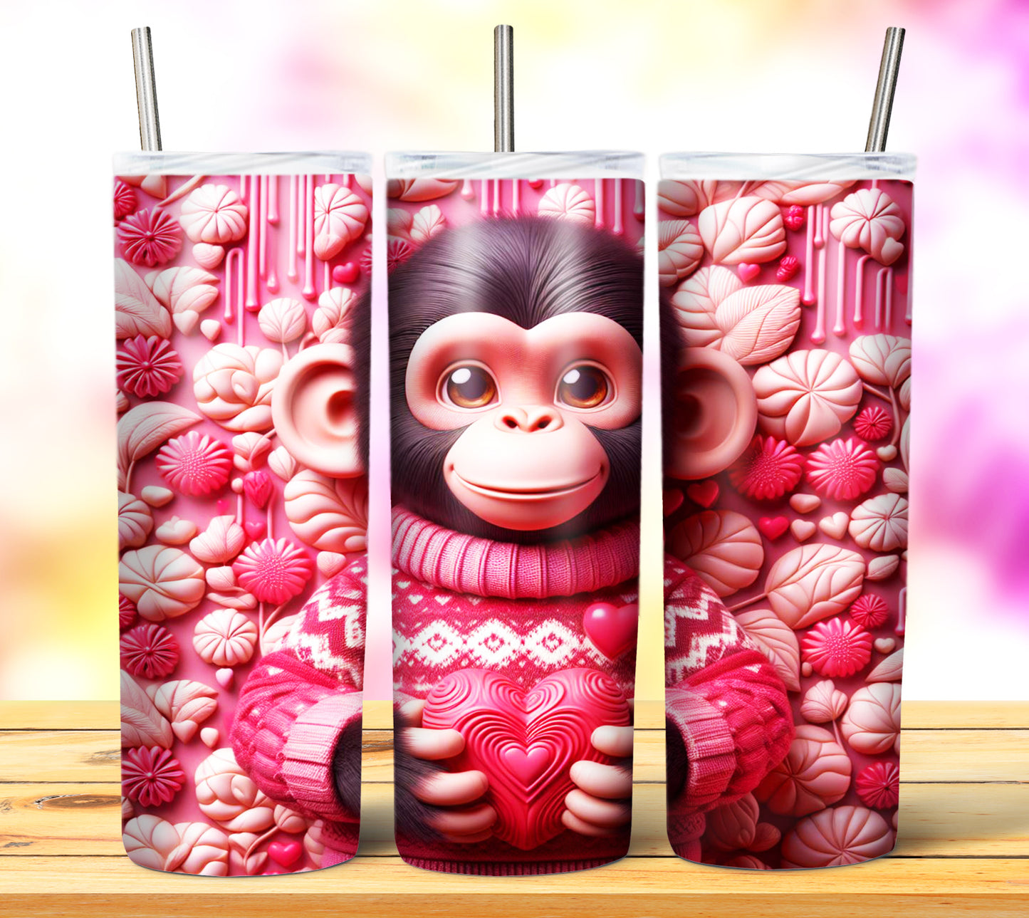 Cute Valentine Animals Sublimation 20oz Tumbler Images Bundle