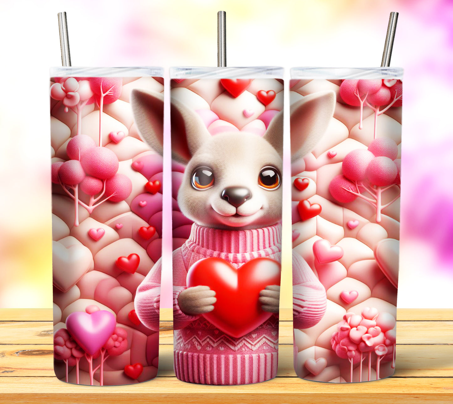 Cute Valentine Animals Sublimation 20oz Tumbler Images Bundle