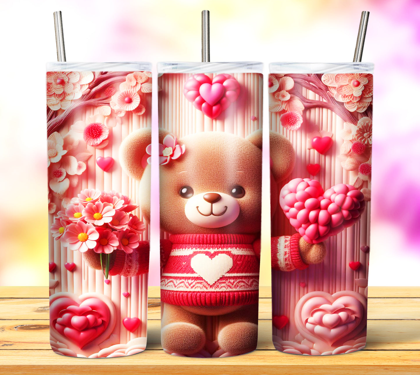 Cute Valentine Animals Sublimation 20oz Tumbler Images Bundle