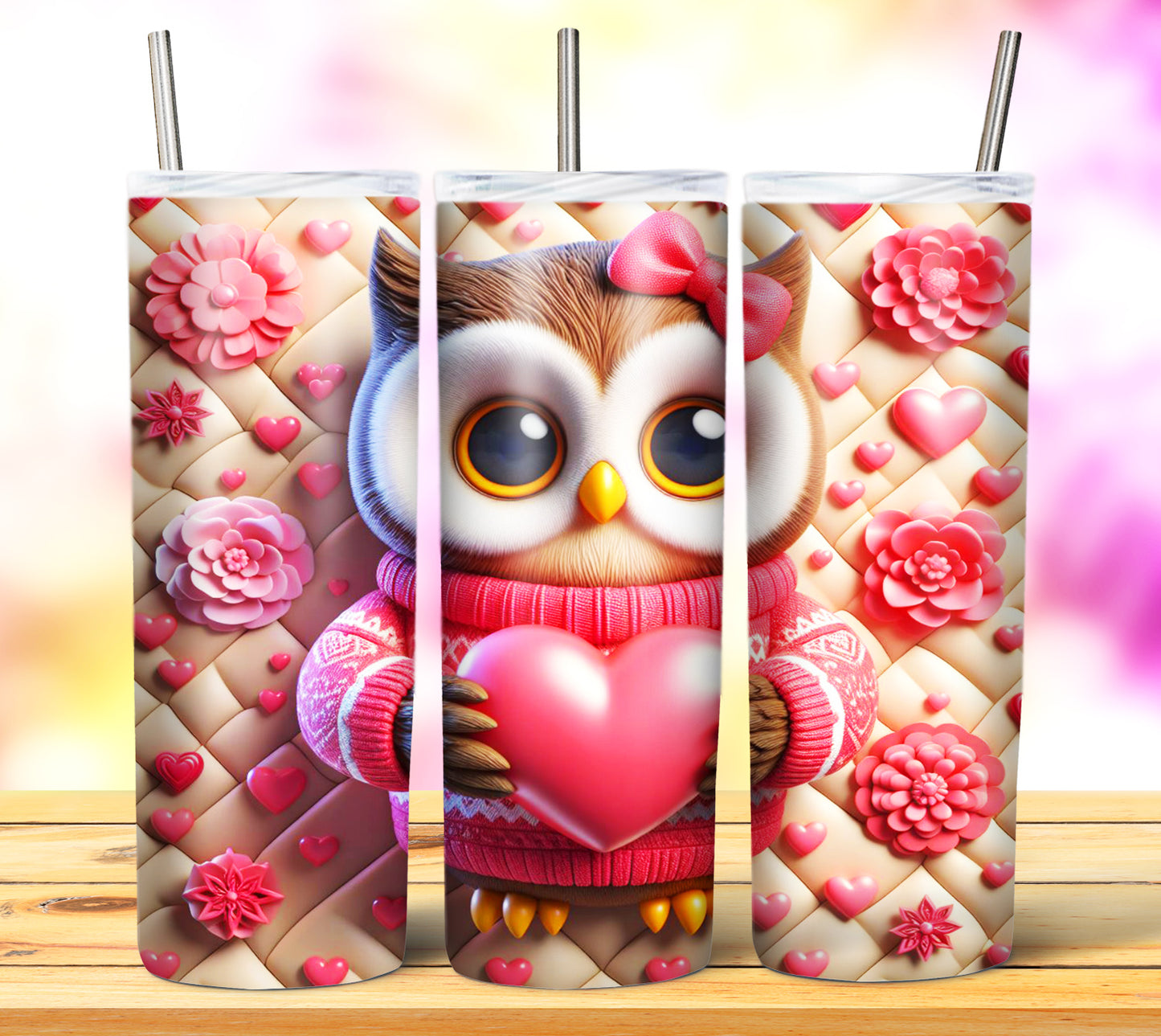 Cute Valentine Animals Sublimation 20oz Tumbler Images Bundle