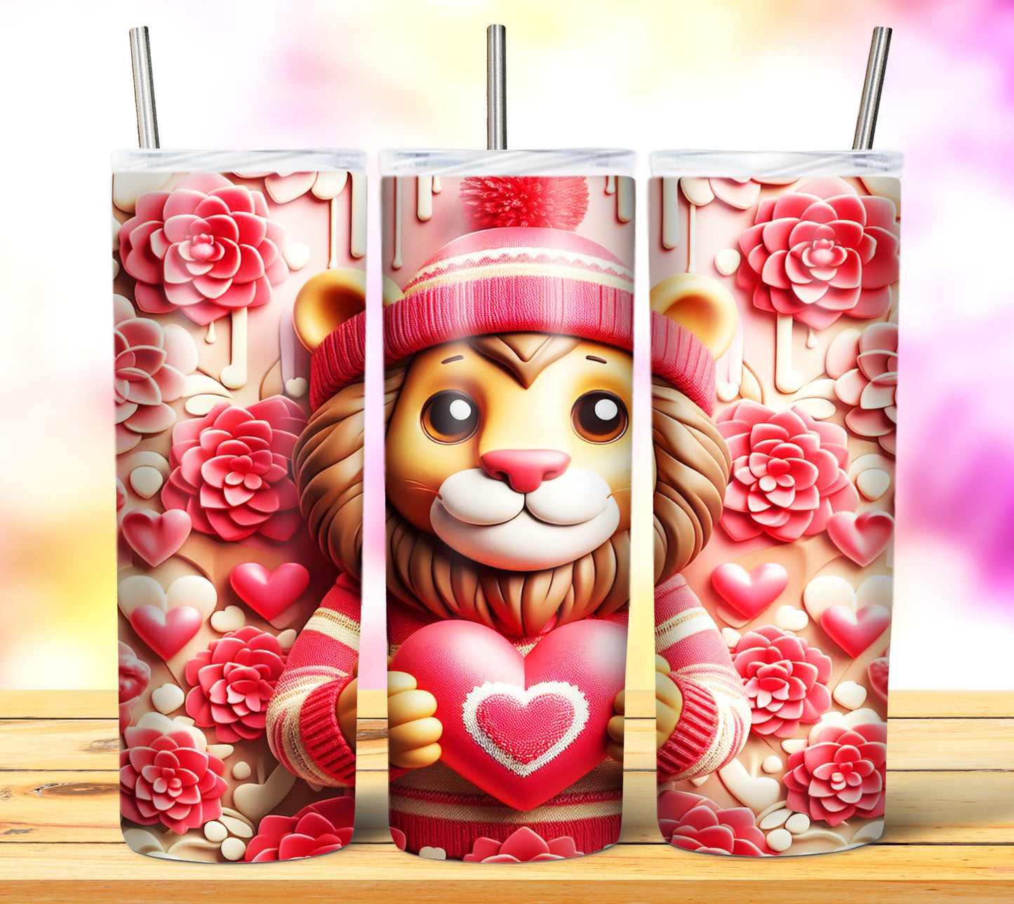 Cute Valentine Animals Sublimation 20oz Tumbler Images Bundle