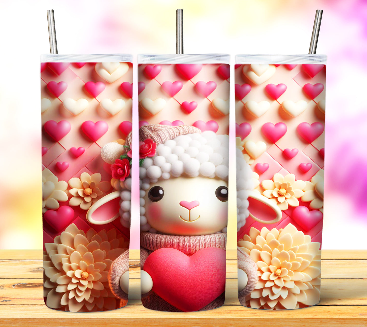 Cute Valentine Animals Sublimation 20oz Tumbler Images Bundle