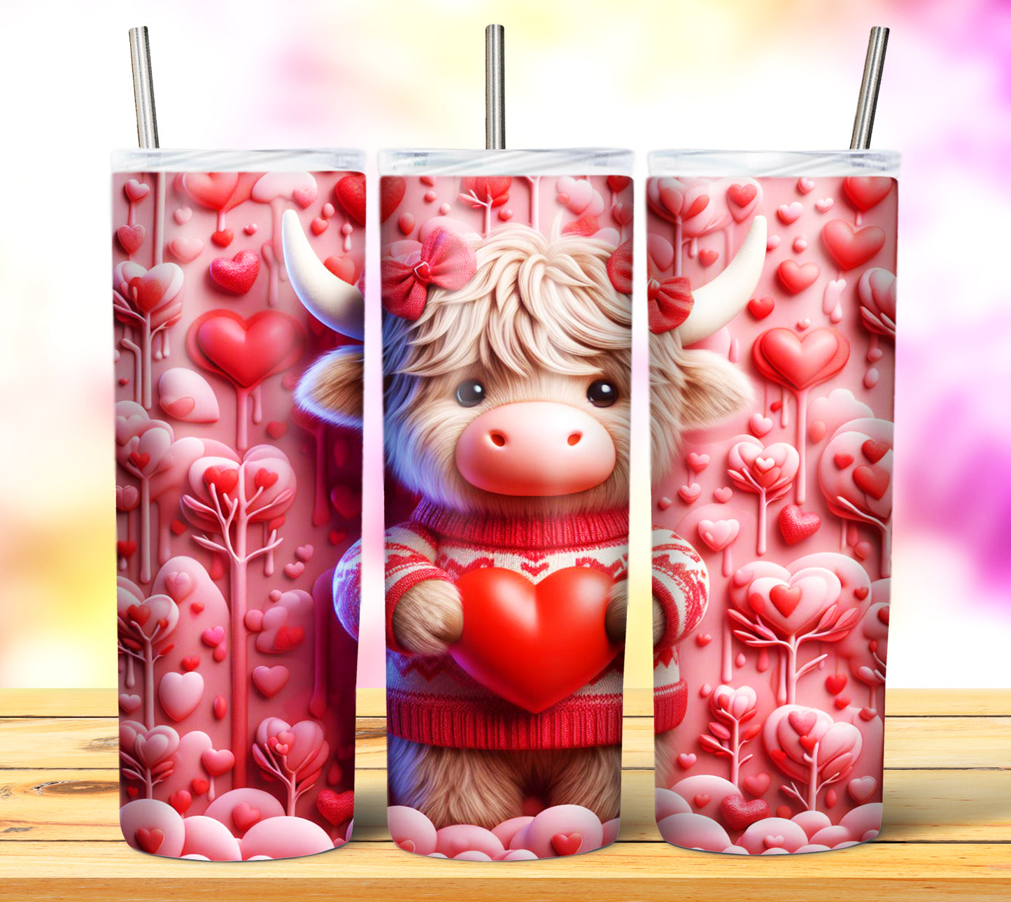 Cute Valentine Animals Sublimation 20oz Tumbler Images Bundle