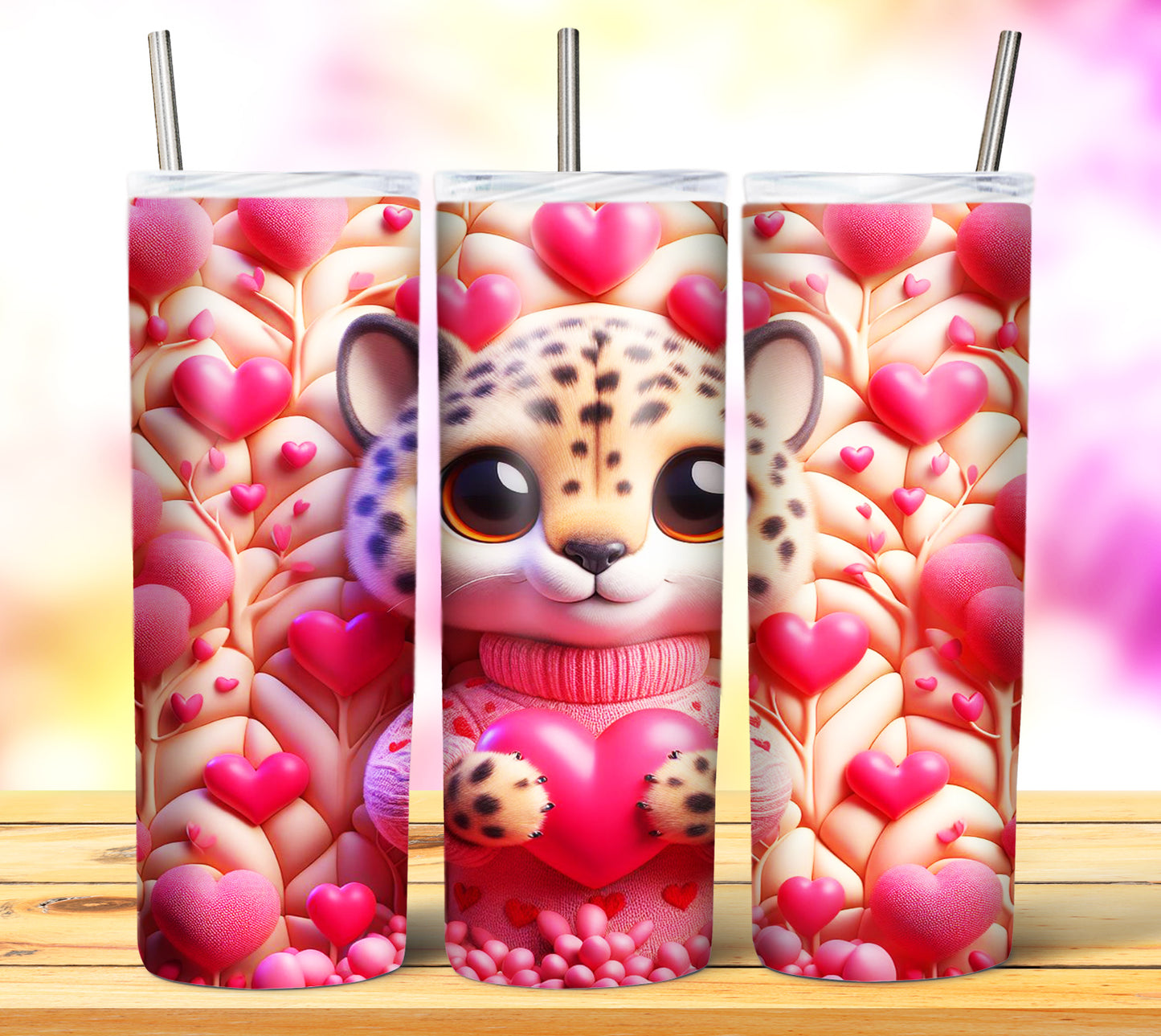 Cute Valentine Animals Sublimation 20oz Tumbler Images Bundle