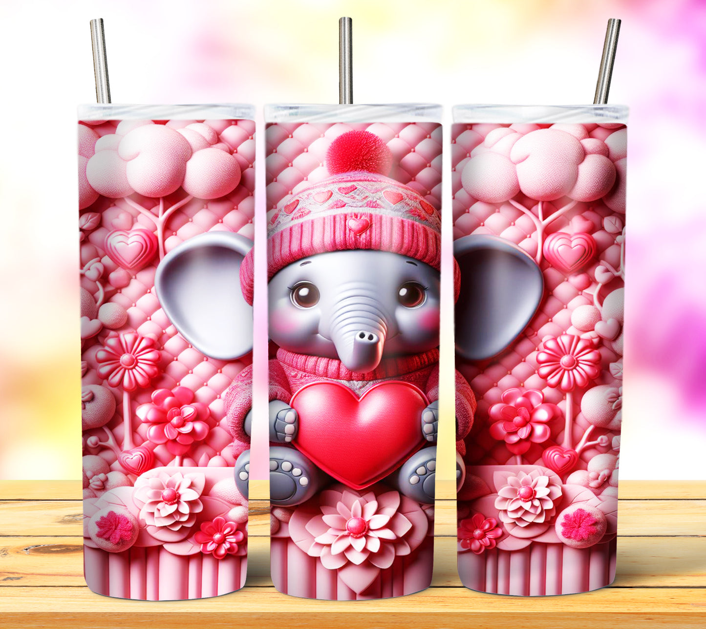 Cute Valentine Animals Sublimation 20oz Tumbler Images Bundle