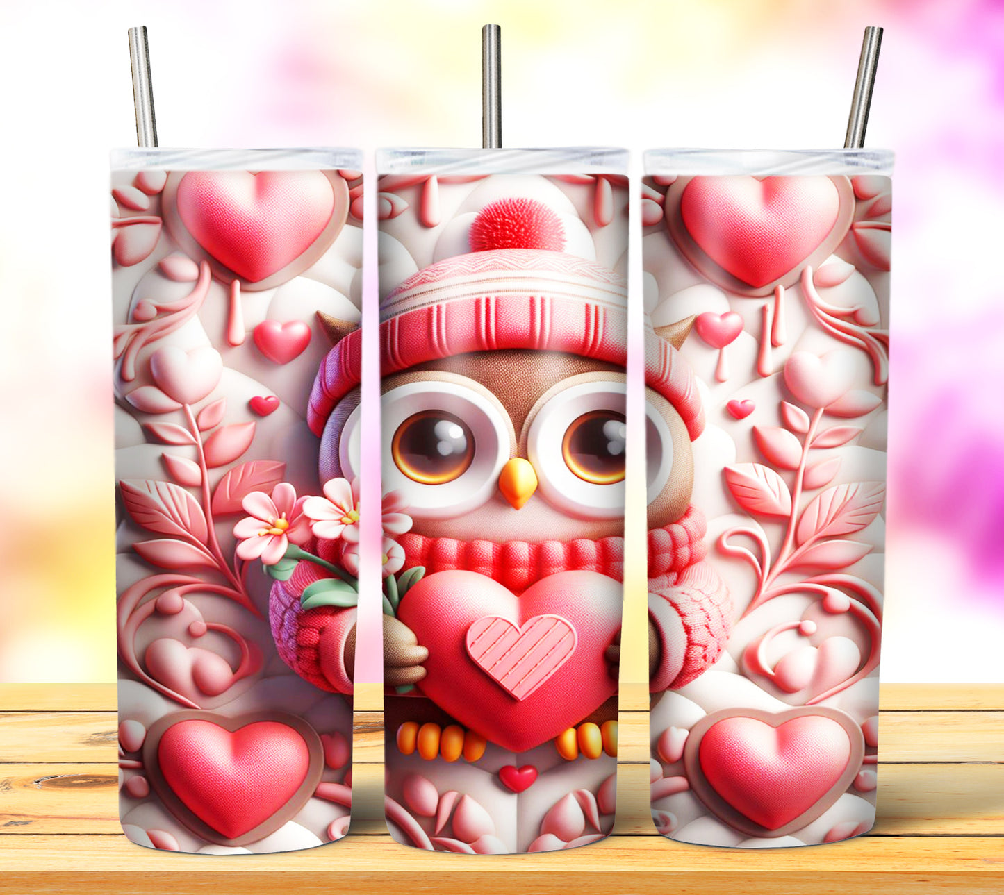 Cute Valentine Animals Sublimation 20oz Tumbler Images Bundle