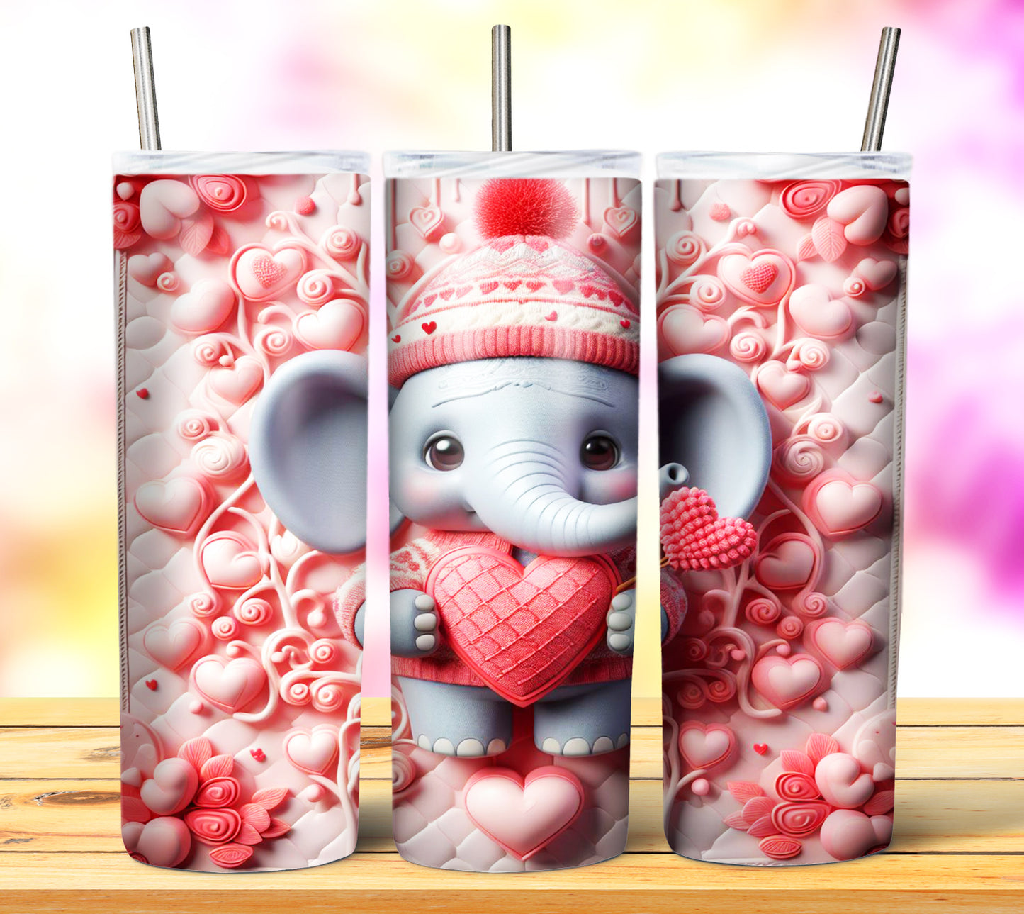 Cute Valentine Animals Sublimation 20oz Tumbler Images Bundle