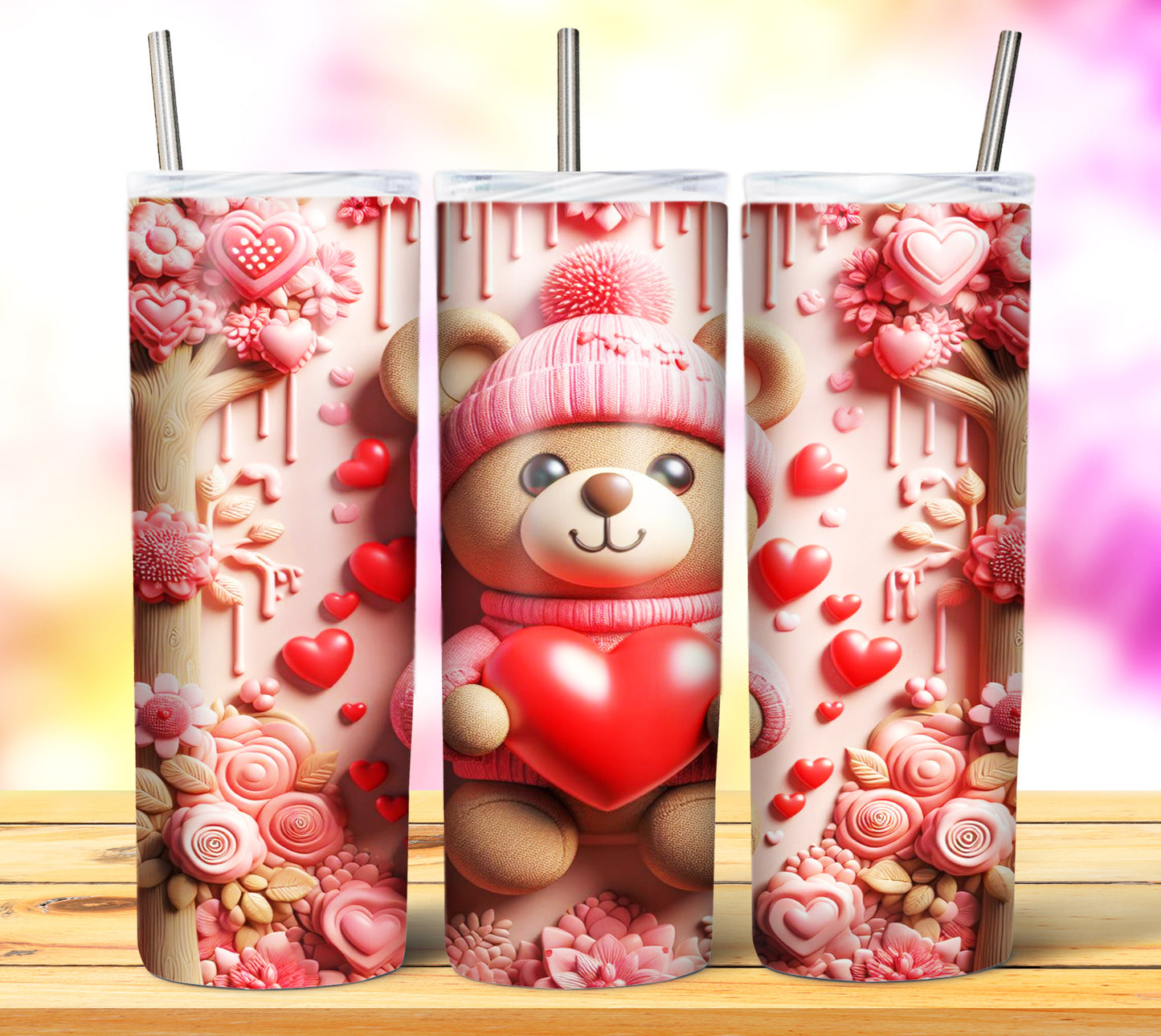 Cute Valentine Animals Sublimation 20oz Tumbler Images Bundle