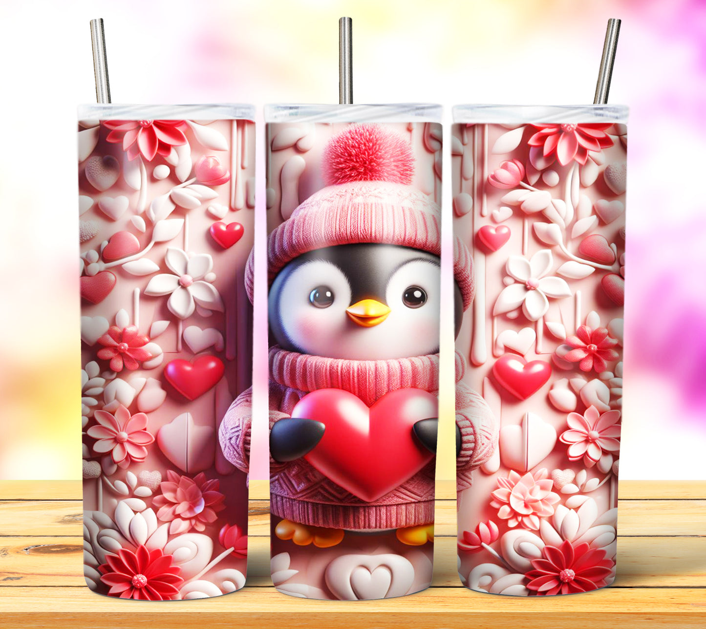 Cute Valentine Animals Sublimation 20oz Tumbler Images Bundle