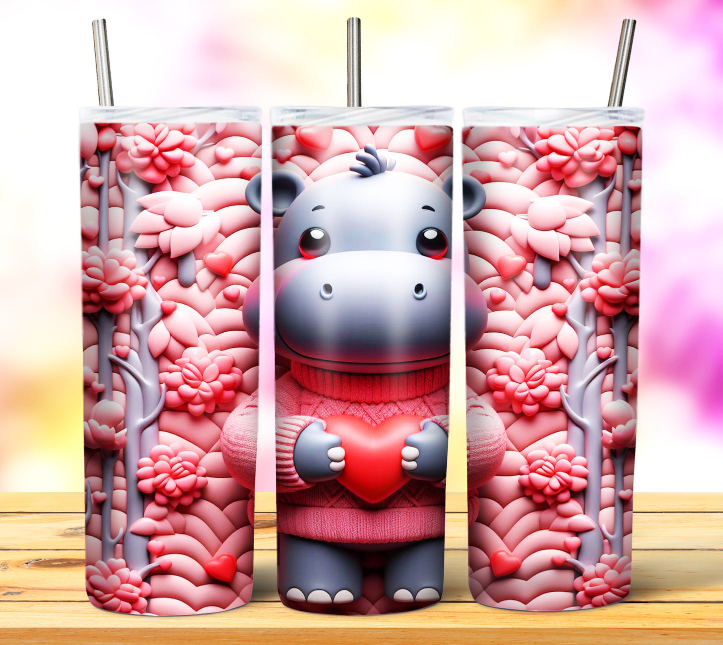 Cute Valentine Animals Sublimation 20oz Tumbler Images Bundle