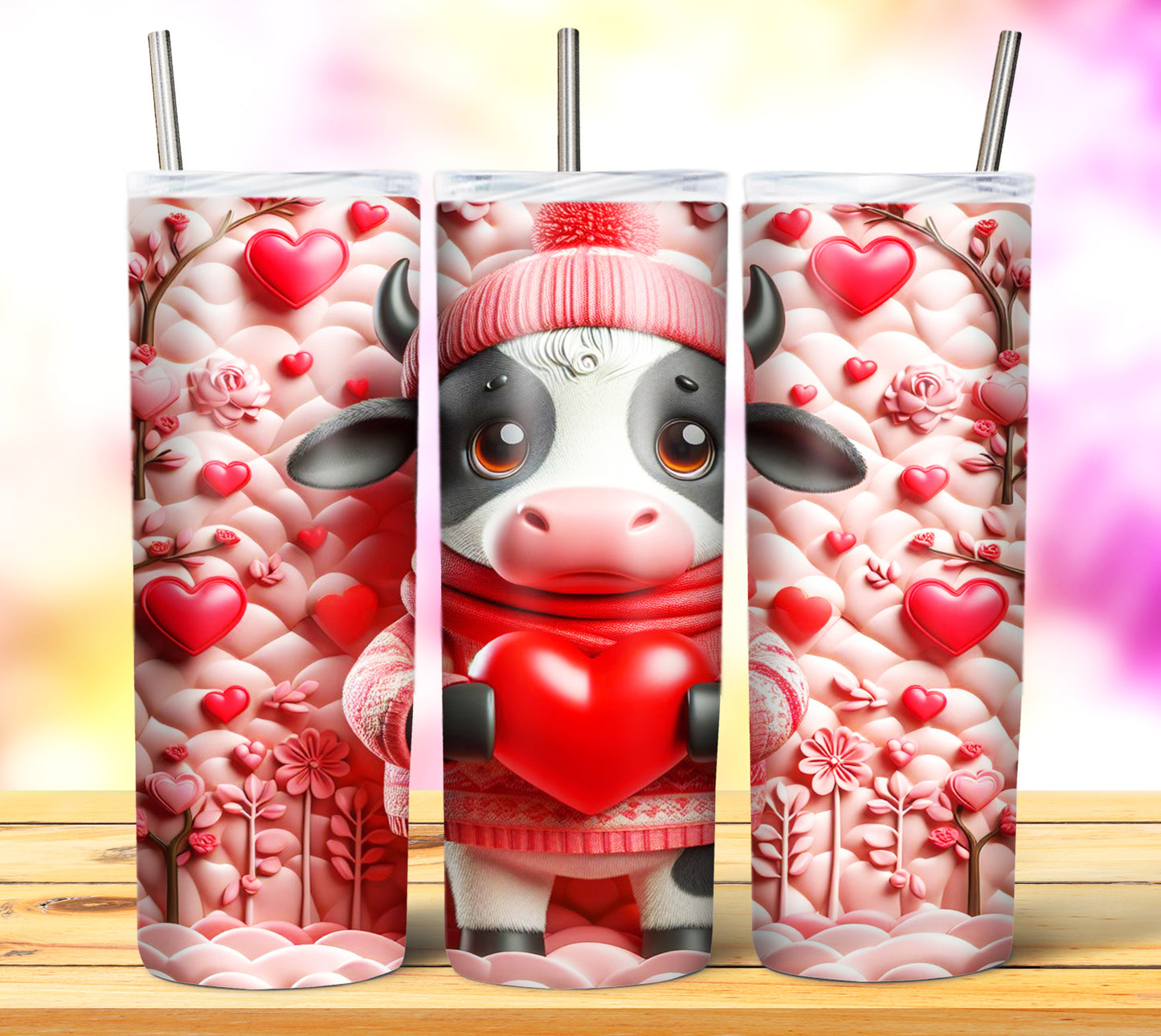 Cute Valentine Animals Sublimation 20oz Tumbler Images Bundle