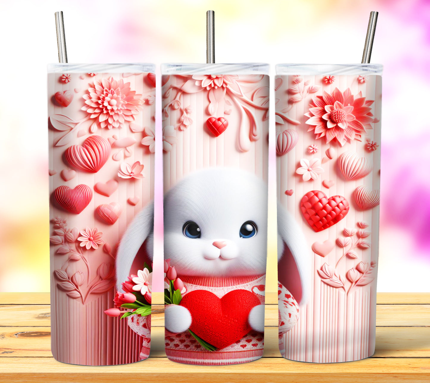 Cute Valentine Animals Sublimation 20oz Tumbler Images Bundle