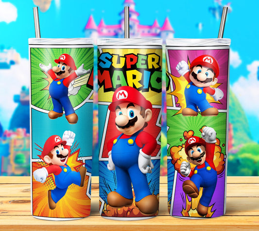 20 Mario Sublimation Tumbler Images Bundle 20 oz & Kid