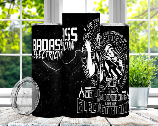 BadA** Electrician 20oz Sublimation Tumbler Image