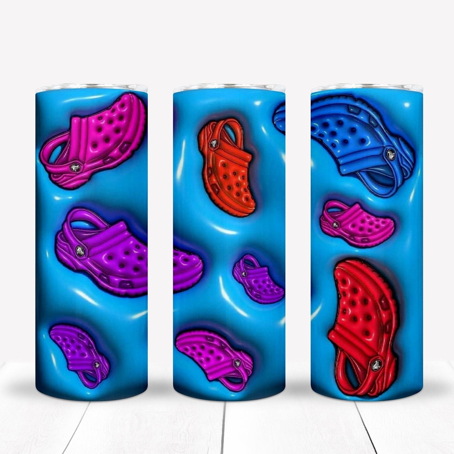 3D Inflate/Puff Crocs 20oz Sublimation Tumbler Image