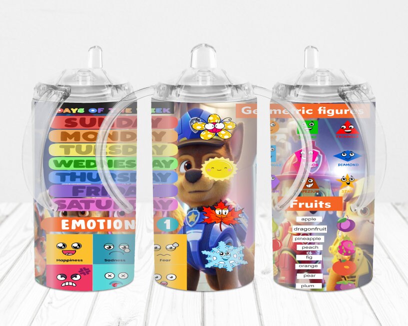 Learning TUMBLER Kids 11 oz , 15oz or 20oz Sublimation Image