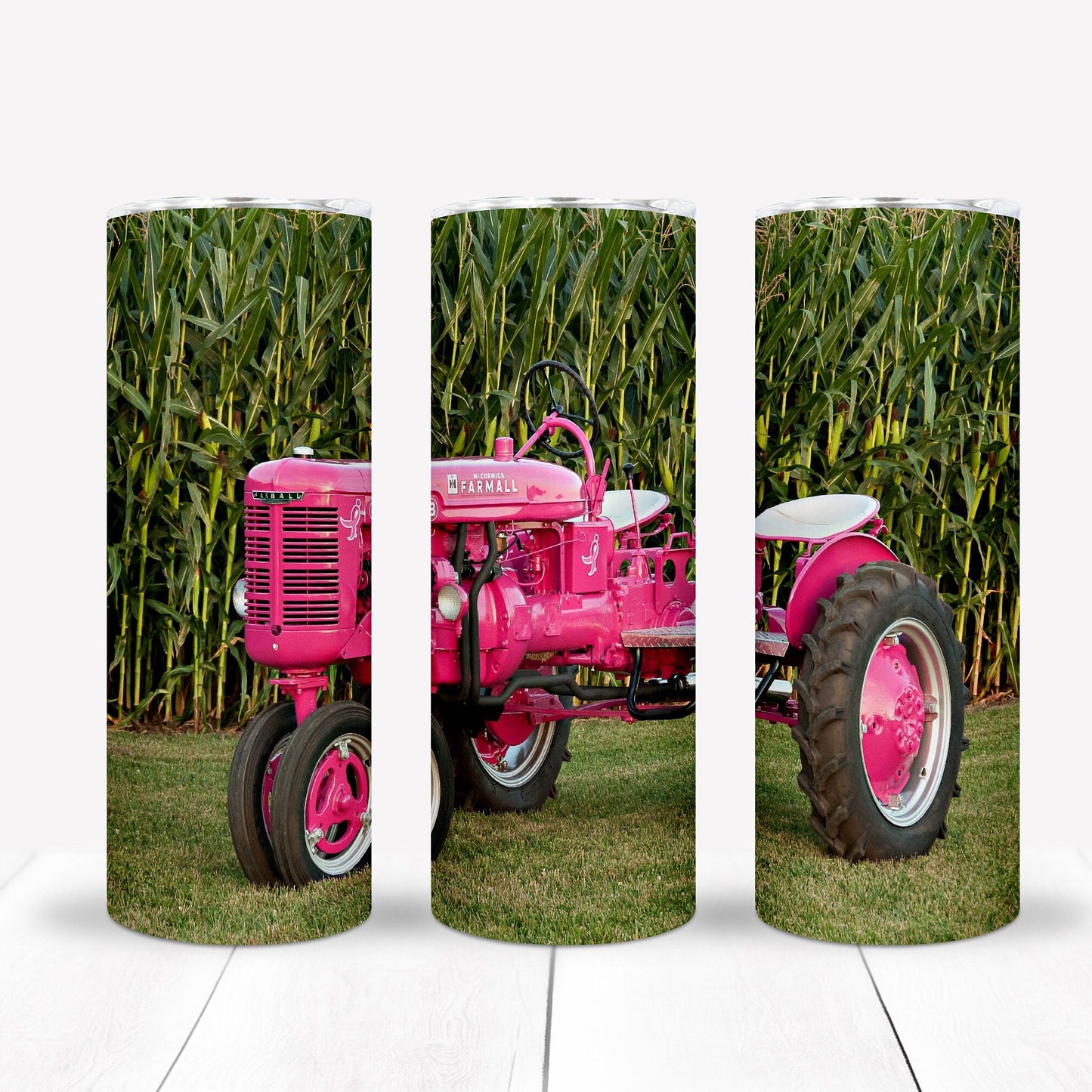 Pink Farmall Tractor 20oz Sublimation Tumbler Image