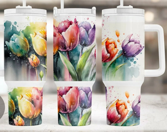 Tulips Tumbler 40oz Sublimation Tumbler Image