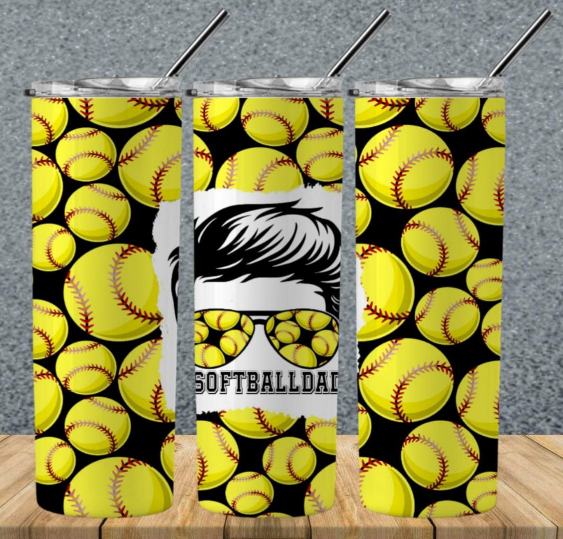 Softball Dad  20oz Sublimation Tumbler Image