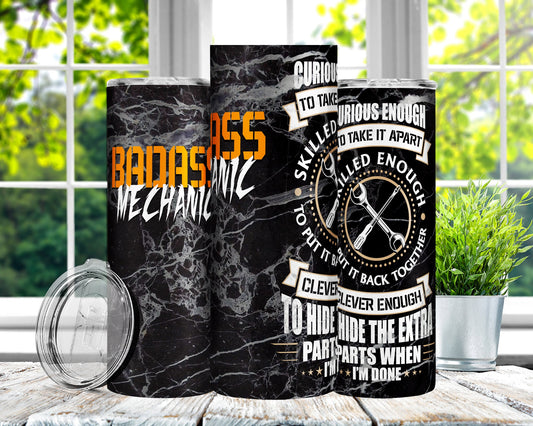 BadA** Mechanic 20oz Sublimation Tumbler Image