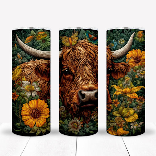 Embroidered Bull 20oz Sublimation Tumbler Image