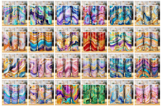 35 Agate Sublimation Tumbler Images Bundle 20 oz