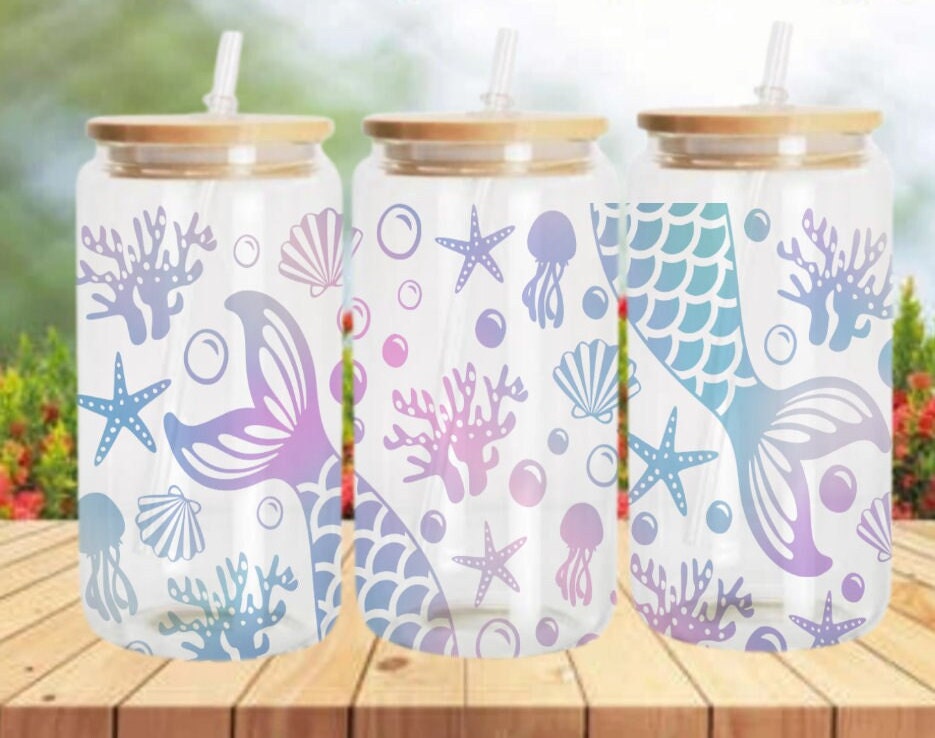 Mermaid Libbey Glass 16oz Sublimation Tumbler Image