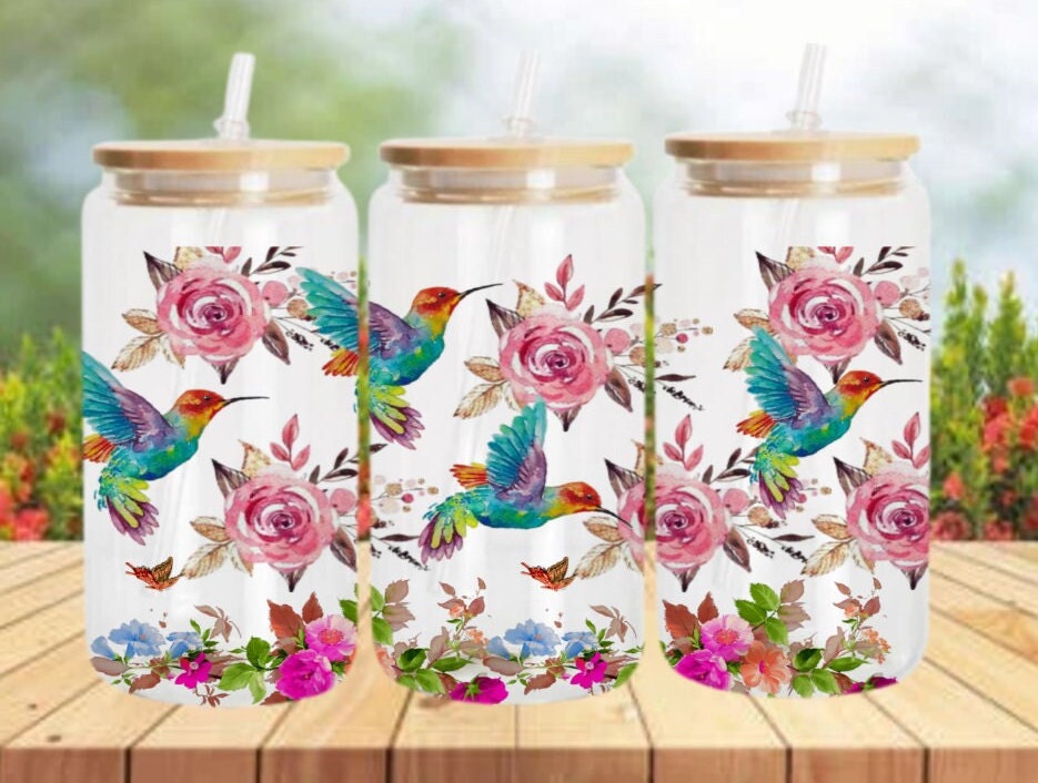 Hummingbirds Libbey Glass 16oz Sublimation Tumbler Image