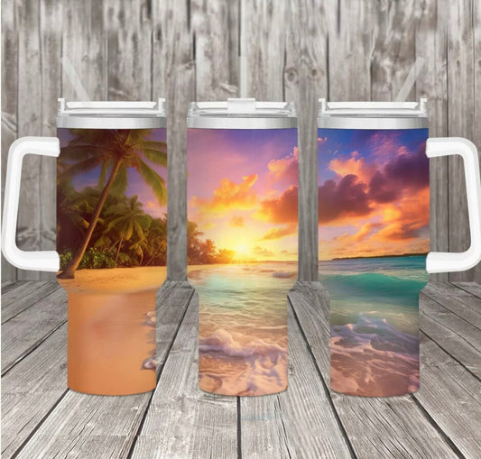 Beach Tumbler 40oz Sublimation Image