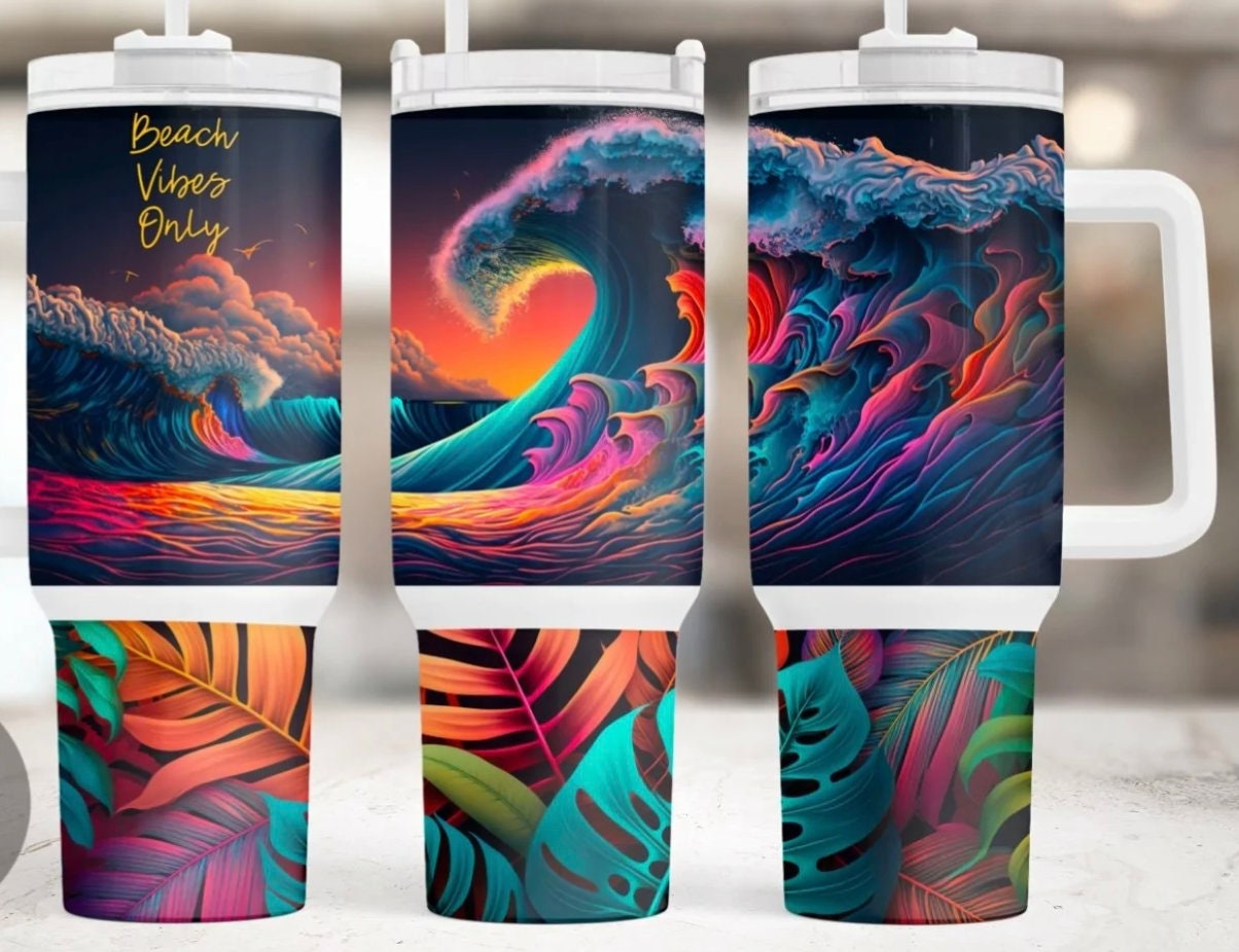 Beach Vibes 40oz Sublimation Tumbler Image