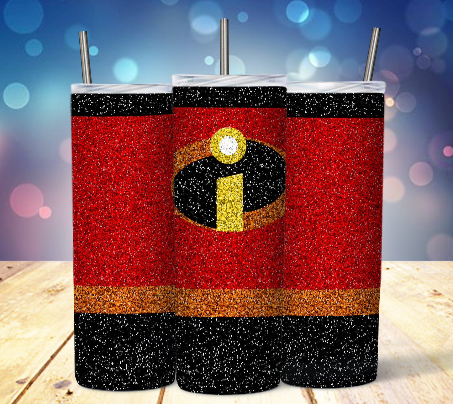 Glitter Cartoon 20oz Sublimation Tumbler Image