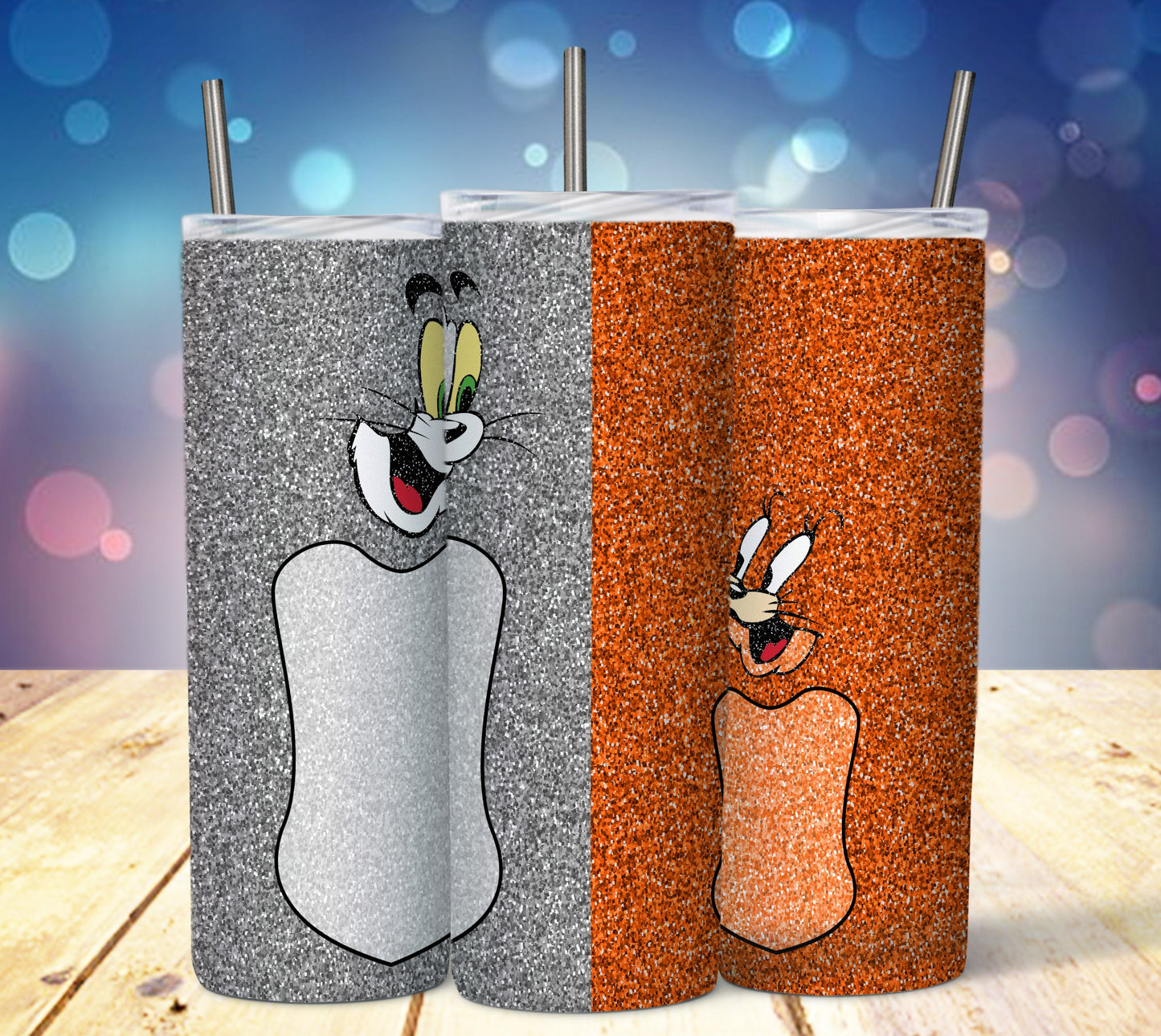 Glitter Cartoon 20oz Sublimation Tumbler Image