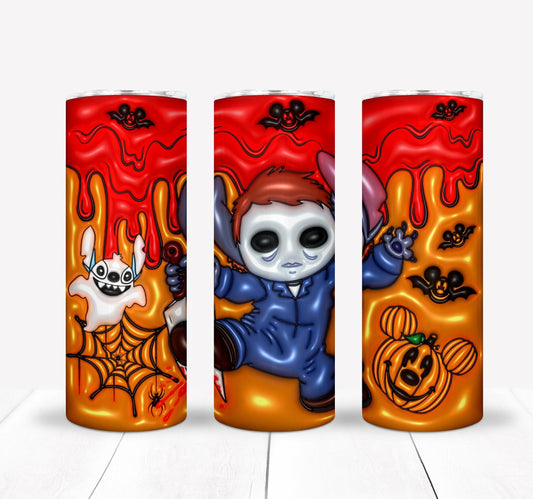 Halloween 3D Inflate Sublimation 20oz Tumbler Image Puff