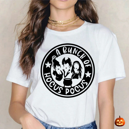 Adult Halloween T-shirt Image DTF, Sublimation Hocus Pocus