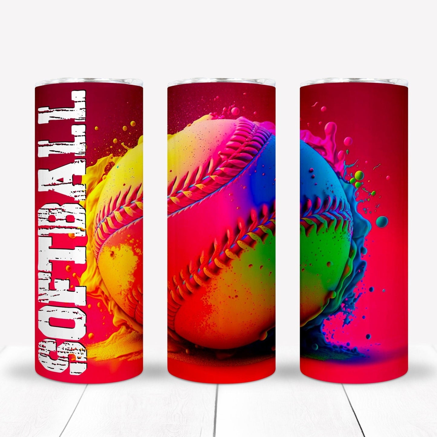 Softball Tumbler 20oz Sublimation Image