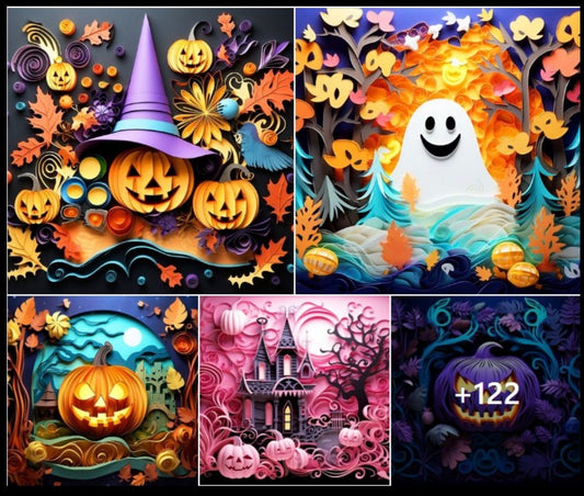 120+ 3D Paper Halloween Sublimation 20oz Images Bundle