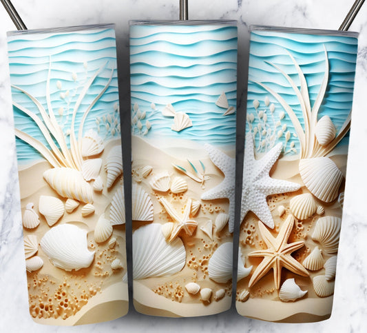 Paper Beach Sublimation 20oz Tumbler Image