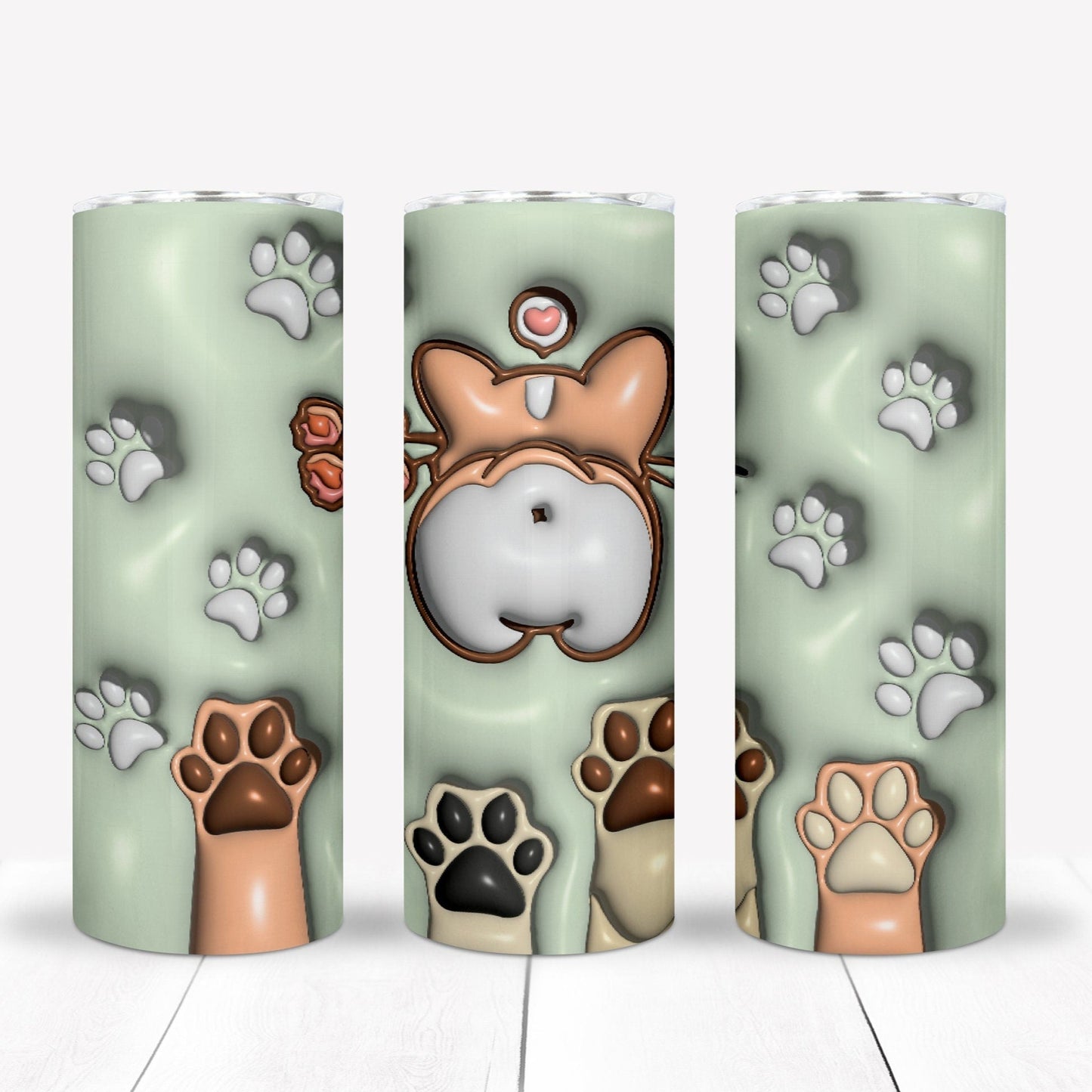 Inflate/Puff PuppyPaws 20oz Sublimation Tumbler Image