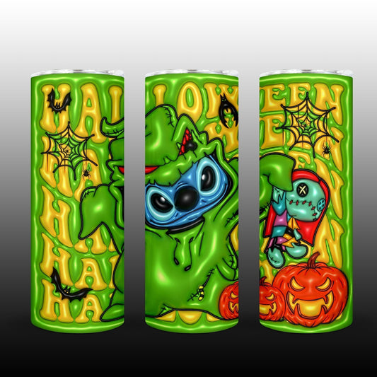 3D Inflate Halloween 20oz Sublimation 20oz Tumbler Image Puff Stitch